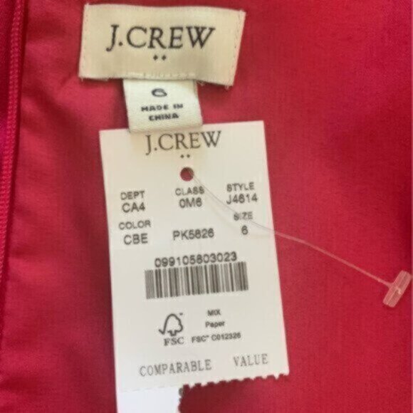NWT J. Crew Fuchsia Sleeveless Bodycon Sheath Office Dress - Picture 11 of 13